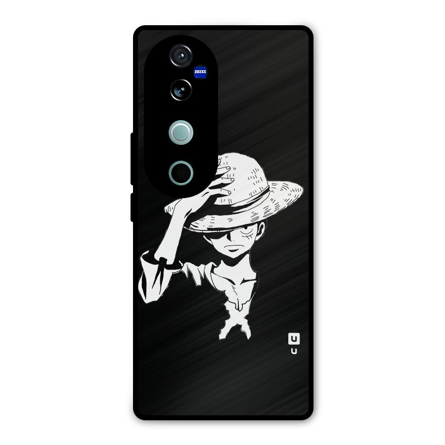 Anime One Piece Luffy Silhouette Metal Back Case for Vivo V40