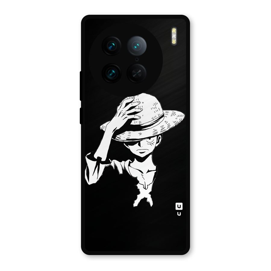 Anime One Piece Luffy Silhouette Metal Back Case for Vivo X90 Pro