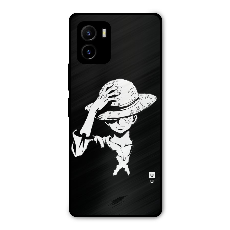 Anime One Piece Luffy Silhouette Metal Back Case for Vivo Y15s
