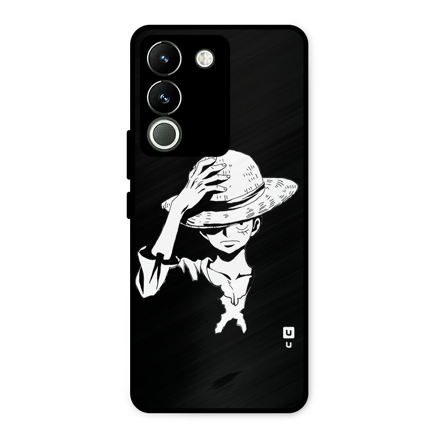 Anime One Piece Luffy Silhouette Metal Back Case for Vivo Y200