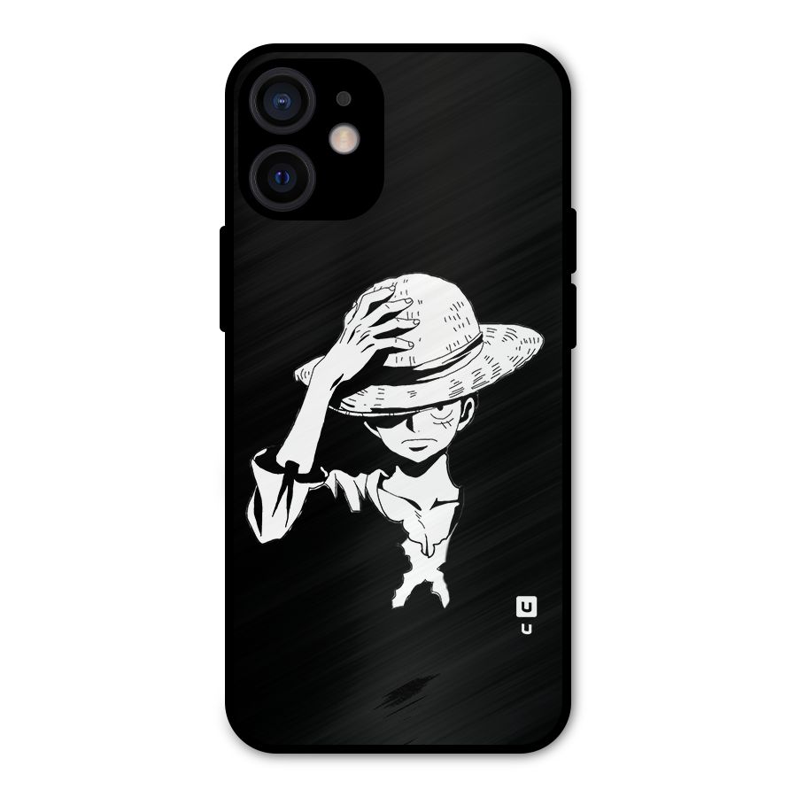 Anime One Piece Luffy Silhouette Metal Back Case for iPhone 12 Mini