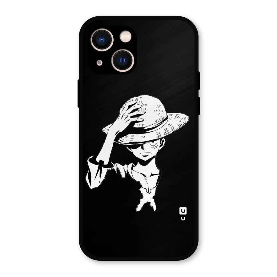 Anime One Piece Luffy Silhouette Metal Back Case for iPhone 13