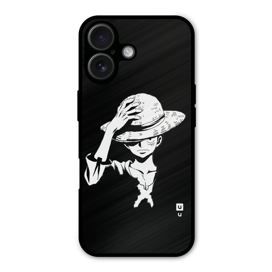 Anime One Piece Luffy Silhouette Metal Back Case for iPhone 16