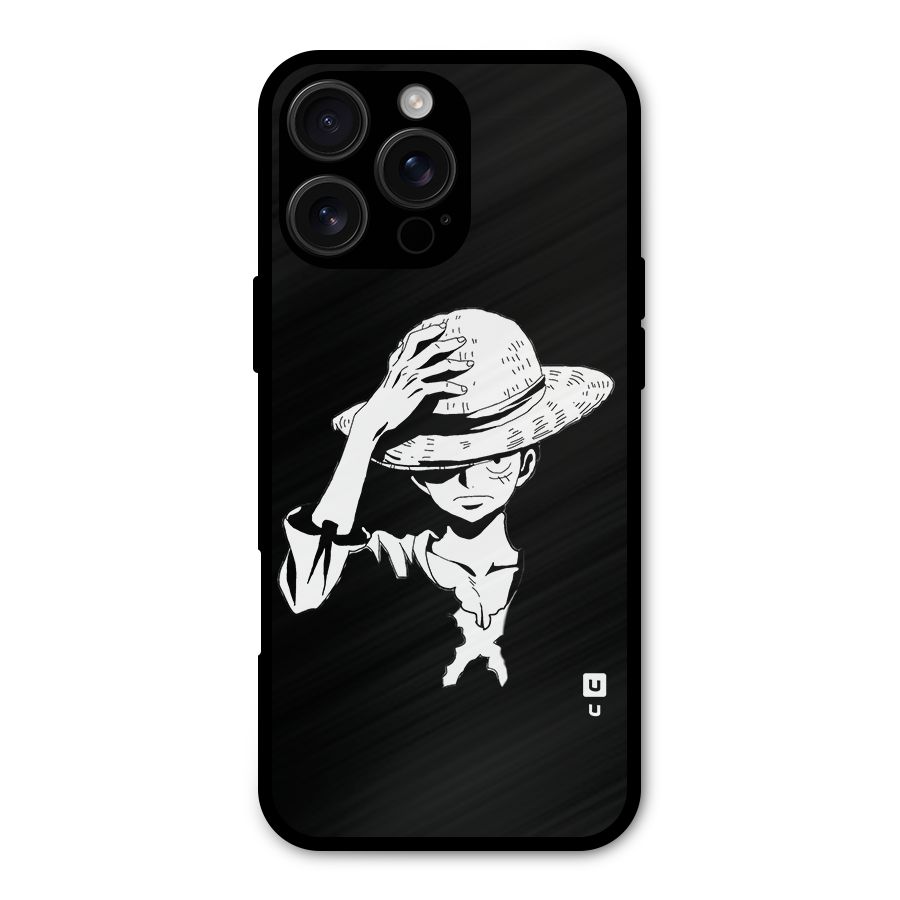Anime One Piece Luffy Silhouette Metal Back Case for iPhone 16 Pro Max