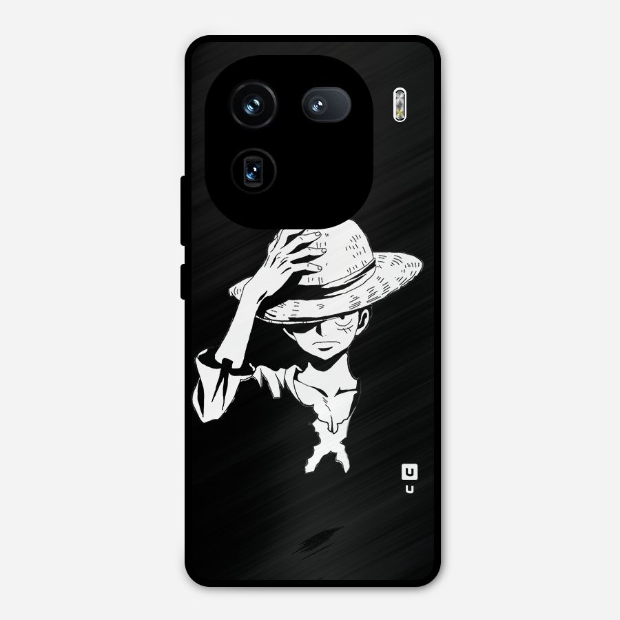Anime One Piece Luffy Silhouette Metal Back Case for iQOO 12