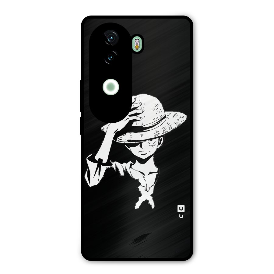 Anime One Piece Luffy Silhouette Metal Back Case for iQOO Z9s