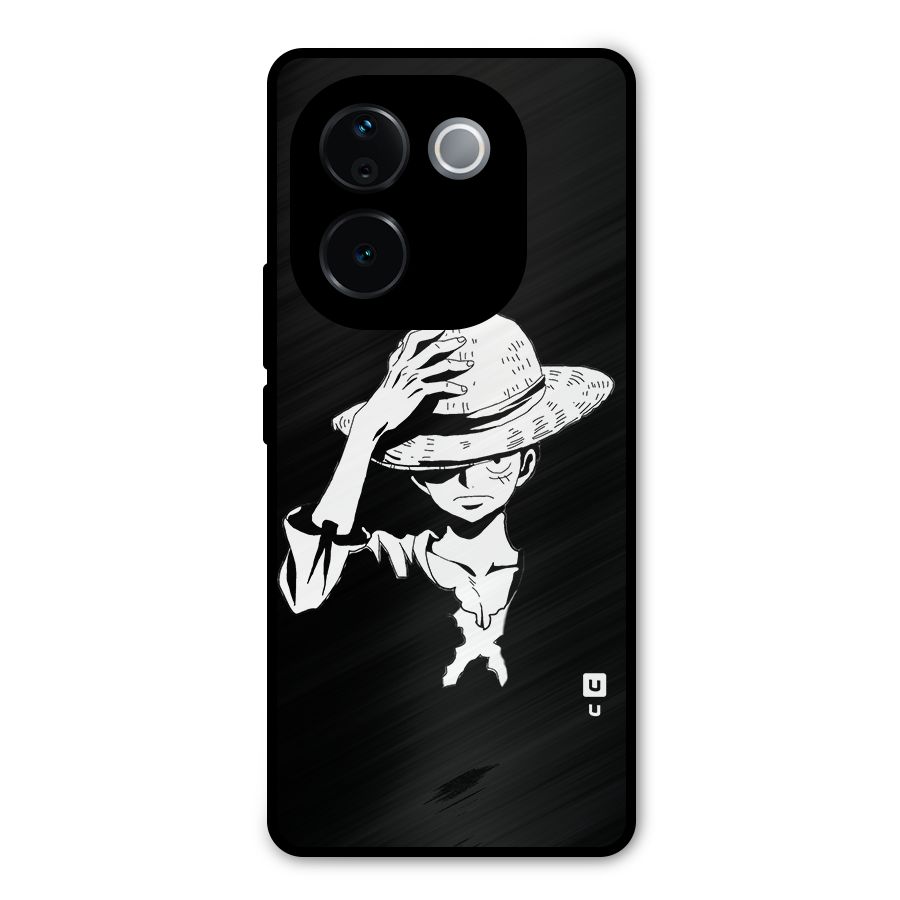 Anime One Piece Luffy Silhouette Metal Back Case for iQOO Z9s Pro