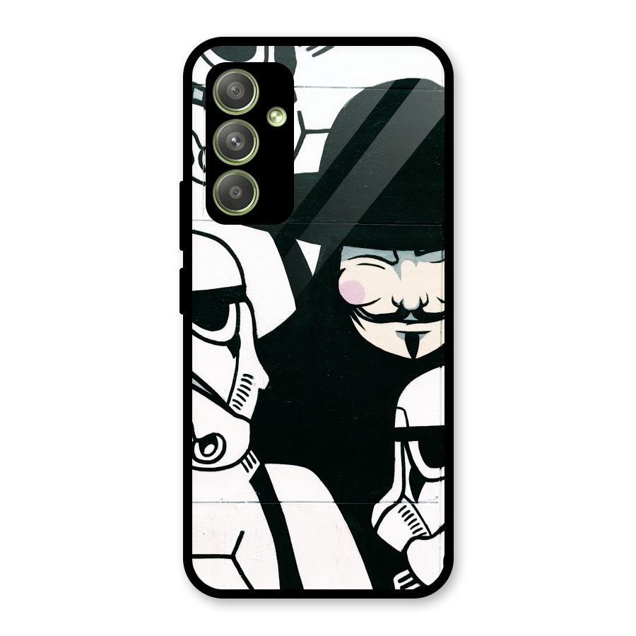 Anonymous Hat Glass Back Case for Galaxy A54
