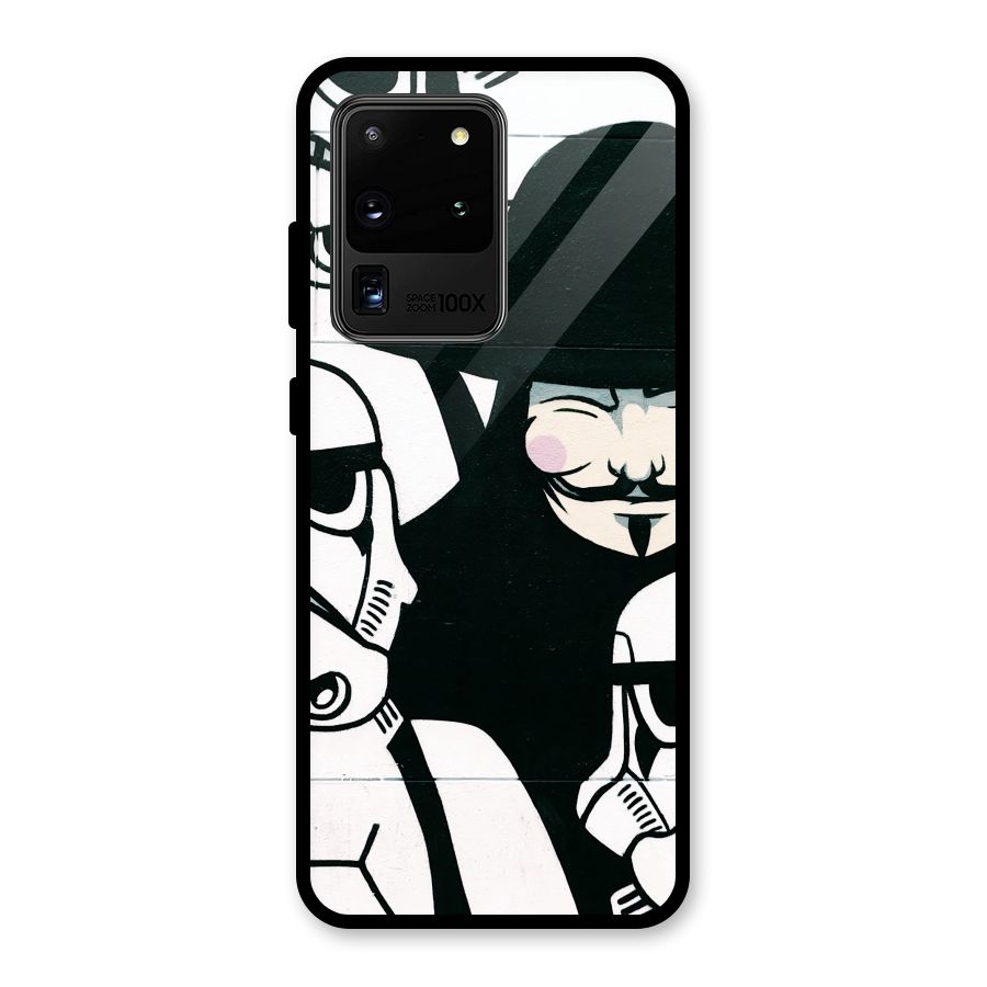 Anonymous Hat Glass Back Case for Galaxy S20 Ultra