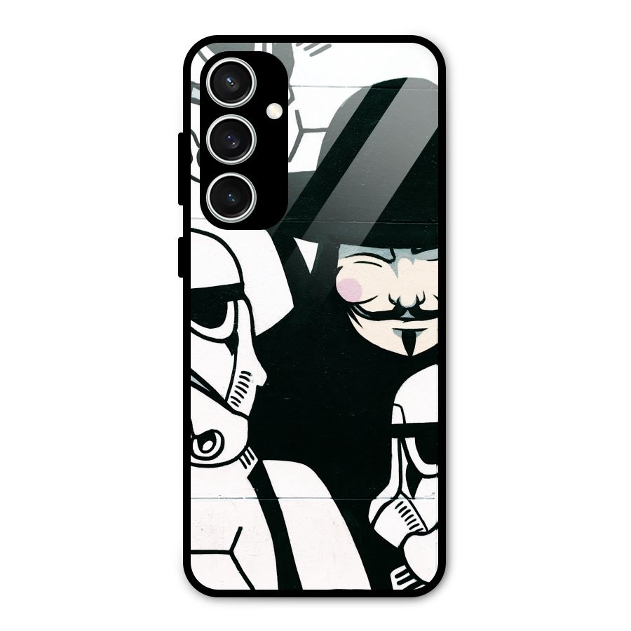 Anonymous Hat Glass Back Case for Galaxy S23 FE