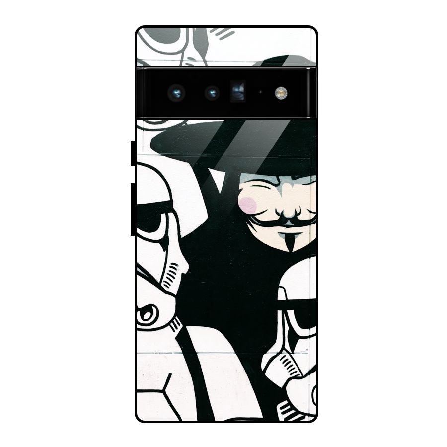 Anonymous Hat Glass Back Case for Google Pixel 6 Pro