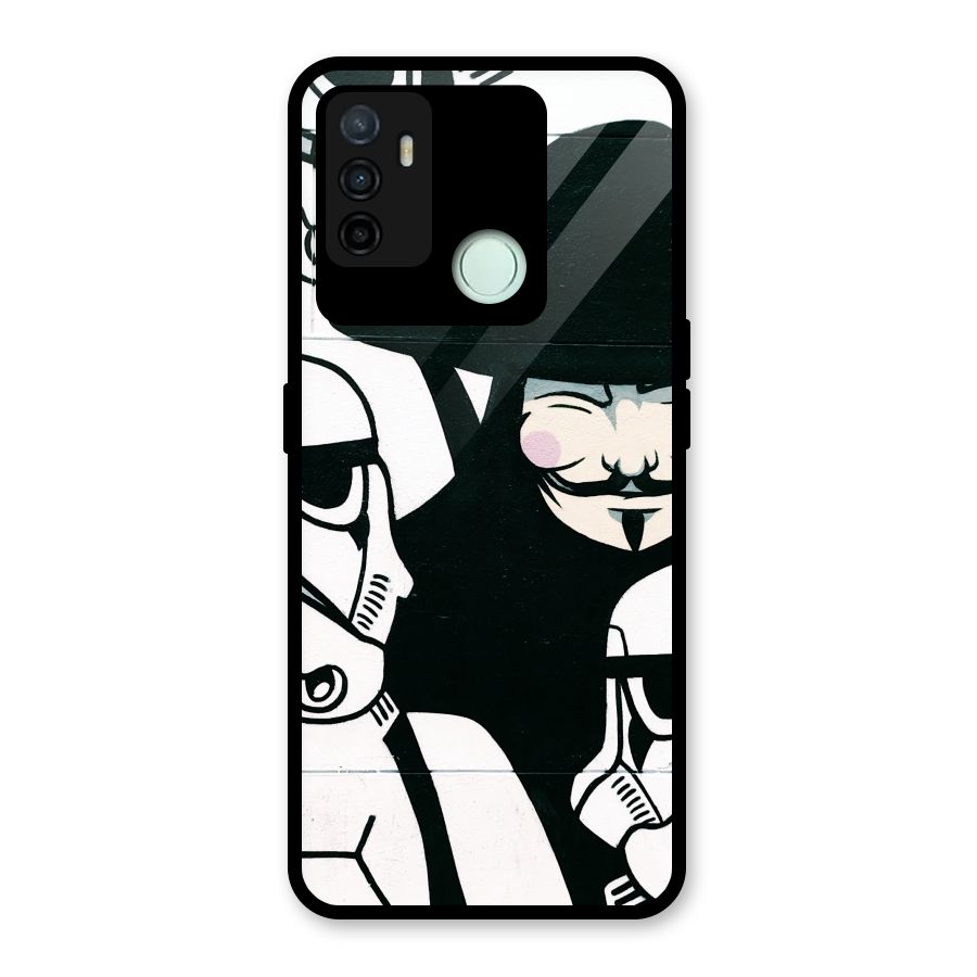 Anonymous Hat Glass Back Case for Oppo A53