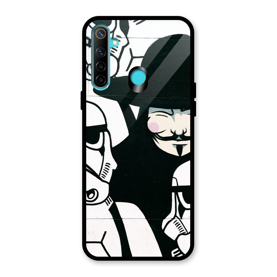Anonymous Hat Glass Back Case for Realme 5i