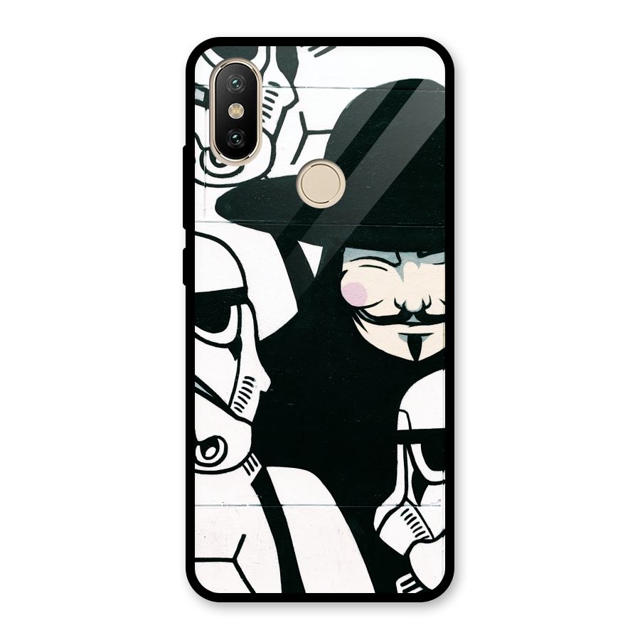 Anonymous Hat Glass Back Case for Redmi A2