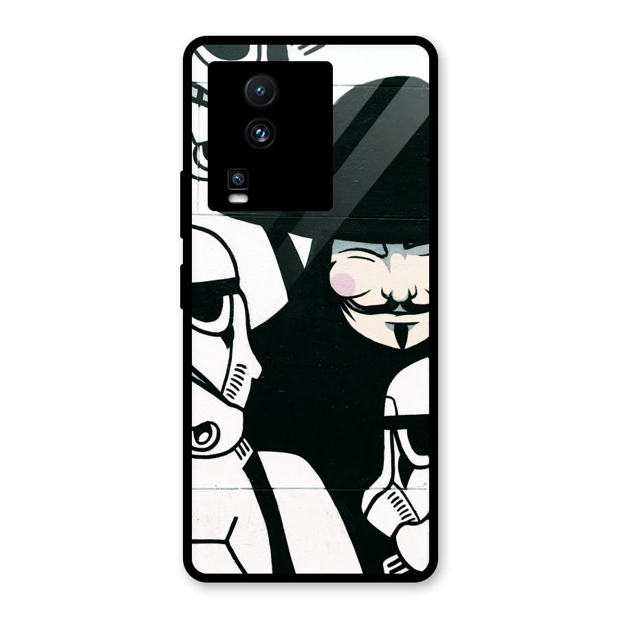 Anonymous Hat Glass Back Case for Vivo iQOO Neo 7 Pro