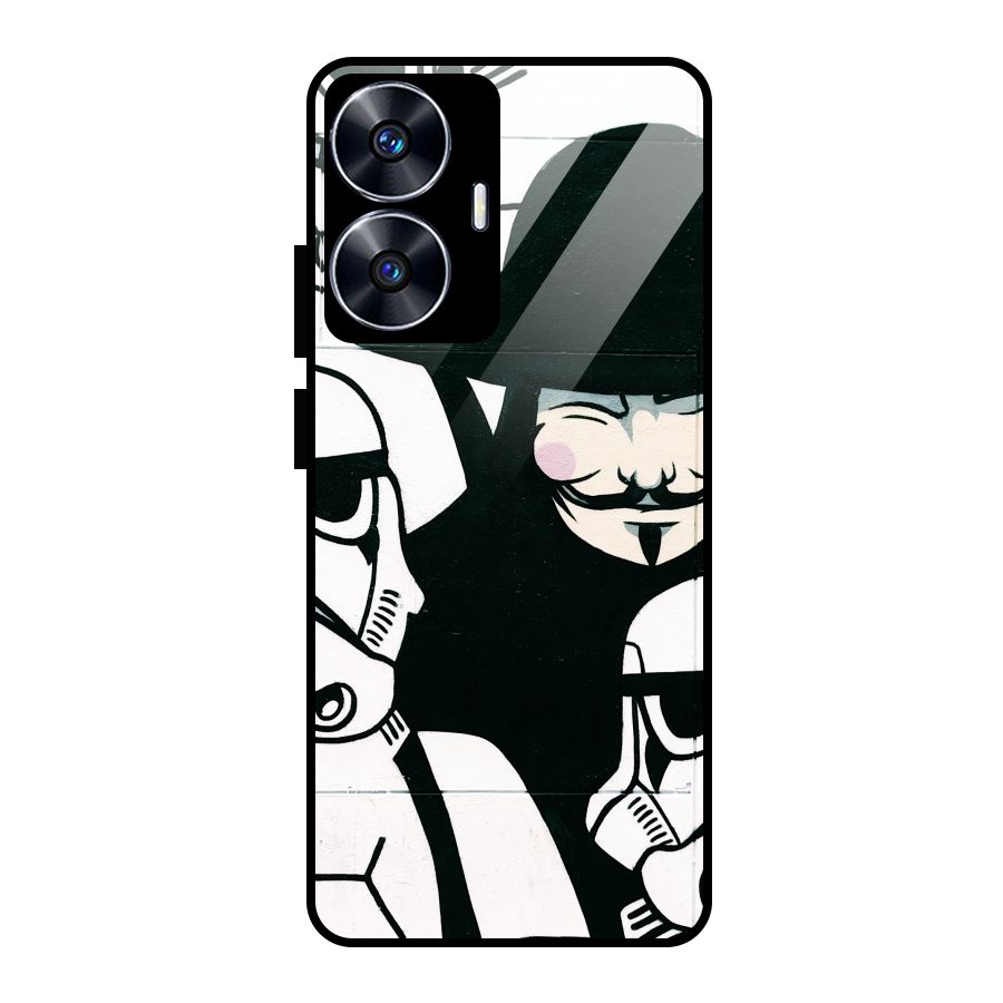 Anonymous Hat Glass Back Case for realme C55