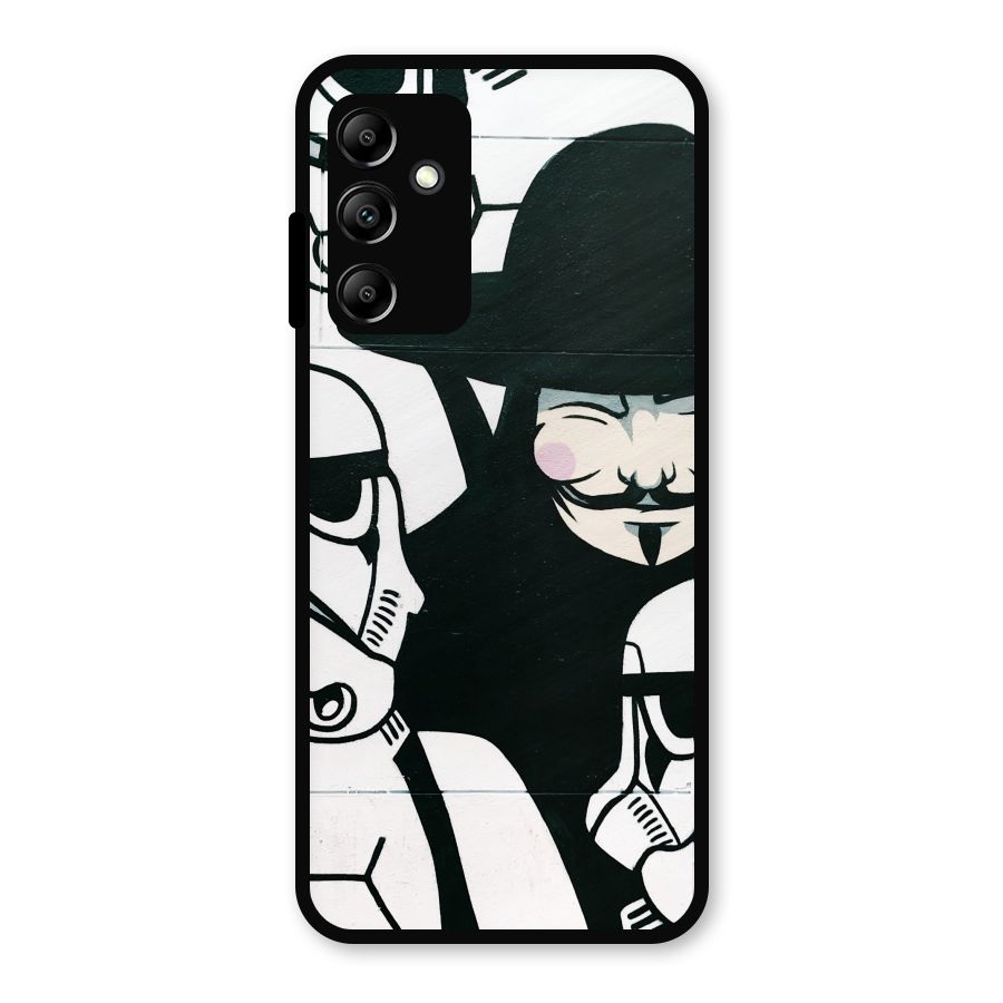 Anonymous Hat Metal Back Case for Galaxy A14 5G