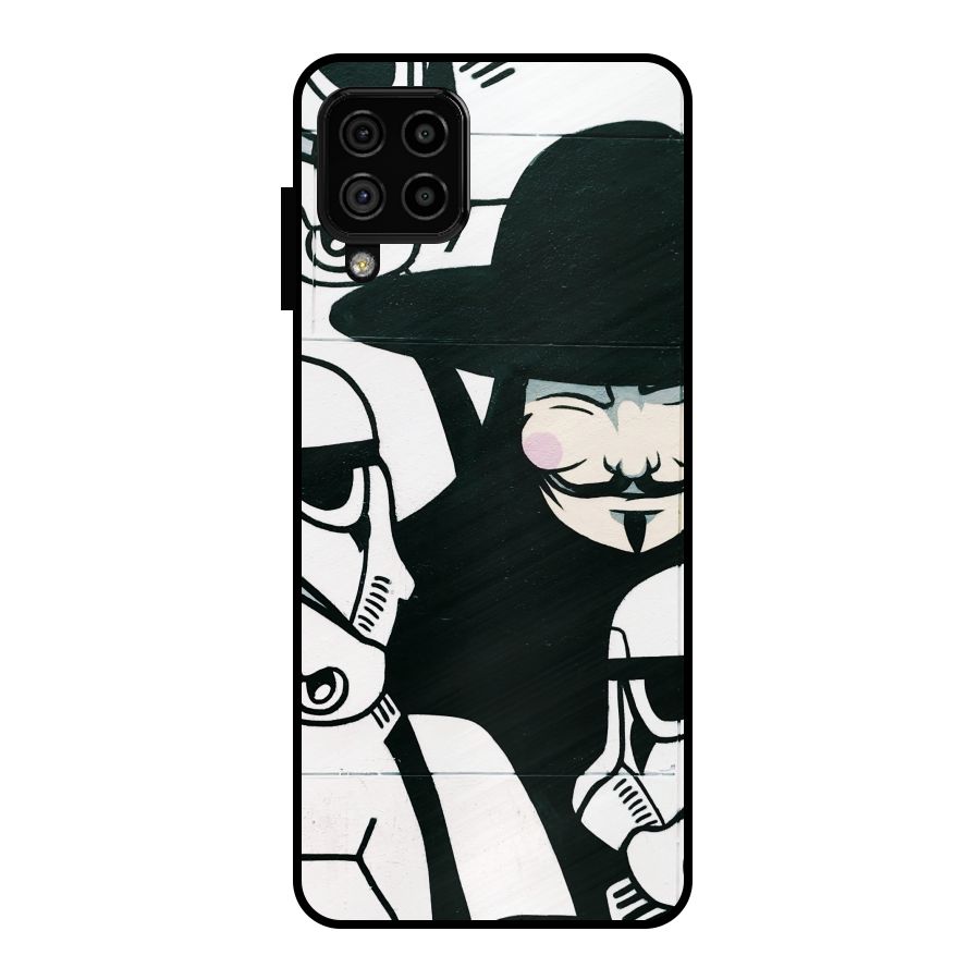 Anonymous Hat Metal Back Case for Galaxy A22 4G