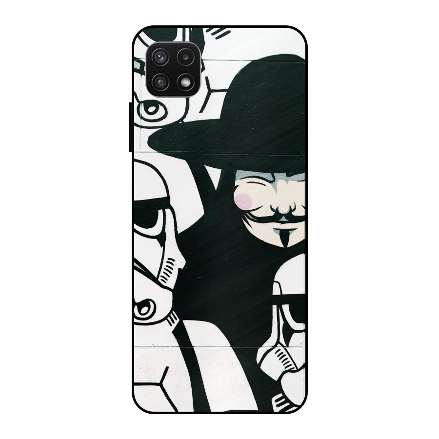 Anonymous Hat Metal Back Case for Galaxy A22 5G