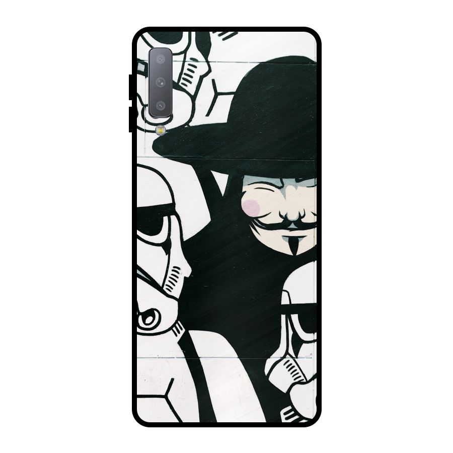 Anonymous Hat Metal Back Case for Galaxy A7 (2018)