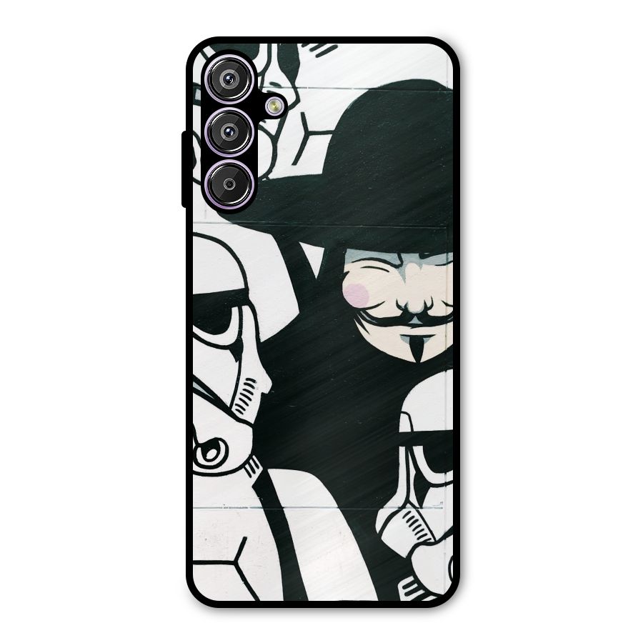 Anonymous Hat Metal Back Case for Galaxy M15