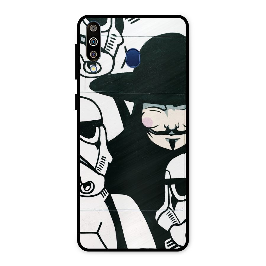 Anonymous Hat Metal Back Case for Galaxy M30