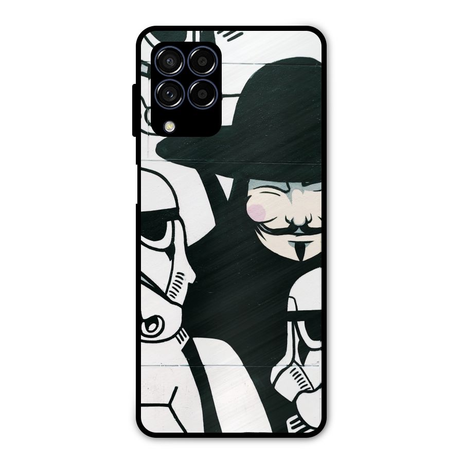 Anonymous Hat Metal Back Case for Galaxy M53 5G