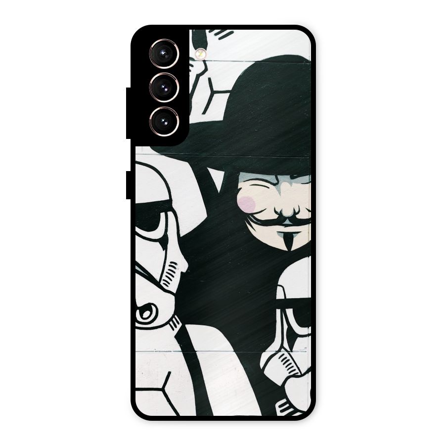 Anonymous Hat Metal Back Case for Galaxy S21 5G