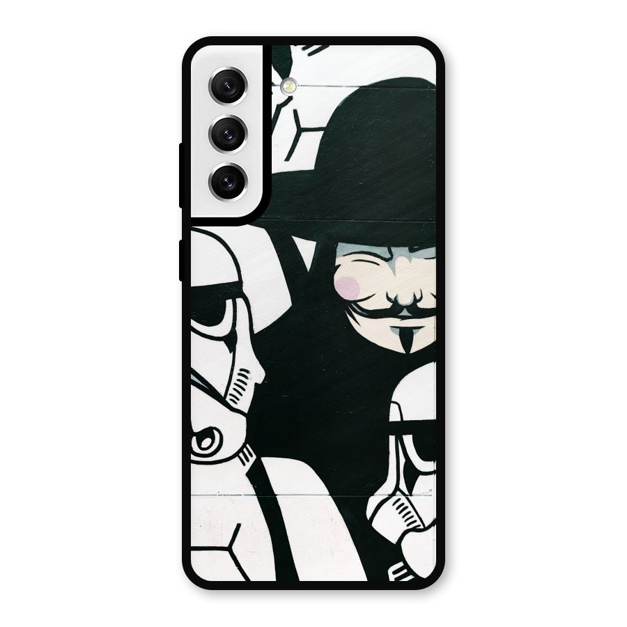Anonymous Hat Metal Back Case for Galaxy S21 FE 5G