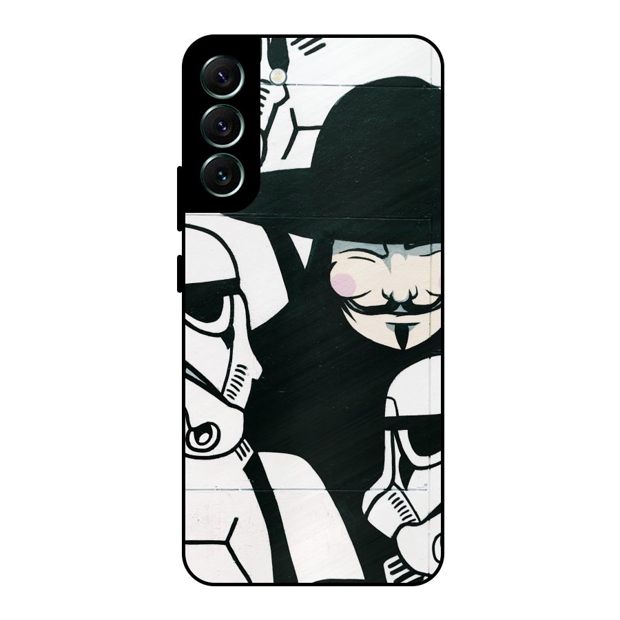 Anonymous Hat Metal Back Case for Galaxy S22 Plus 5G