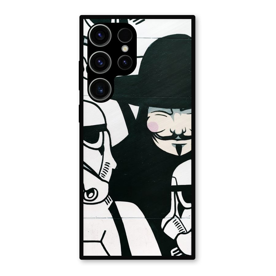 Anonymous Hat Metal Back Case for Galaxy S23 Ultra