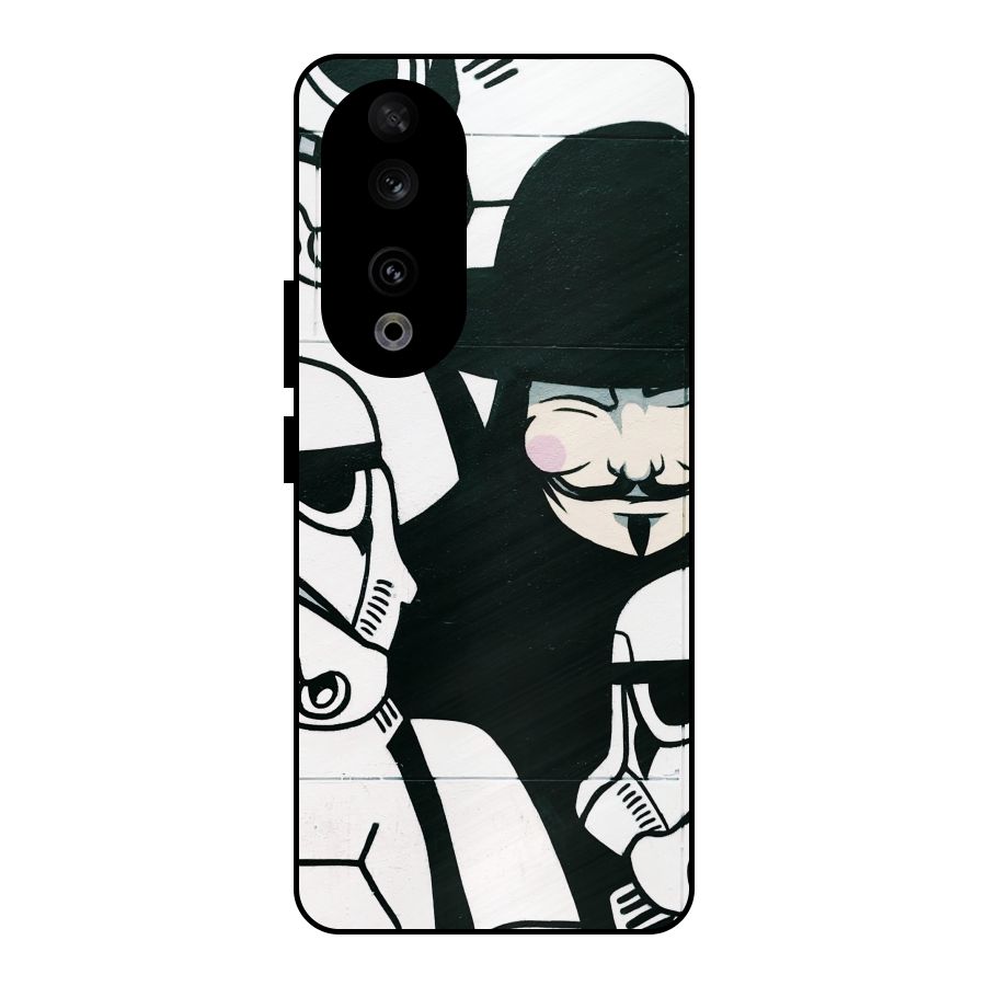 Anonymous Hat Metal Back Case for Honor 90