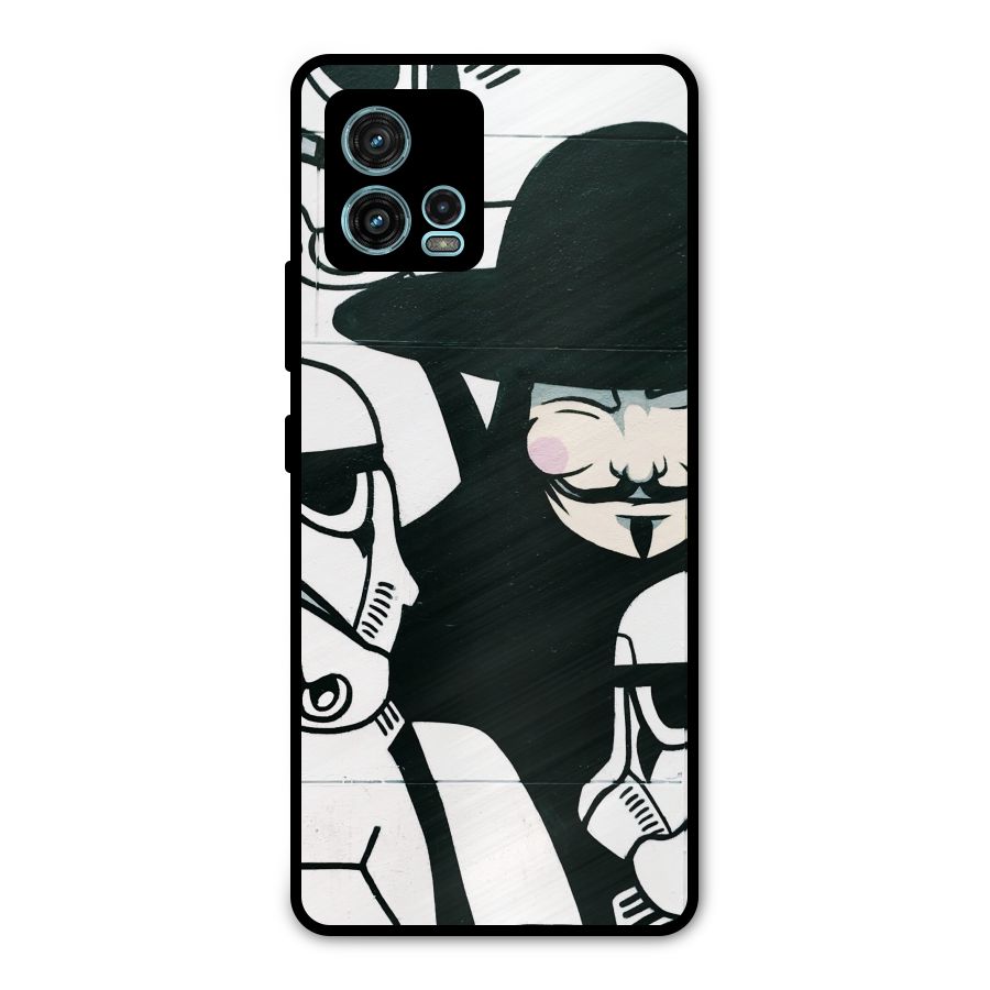 Anonymous Hat Metal Back Case for Moto G72