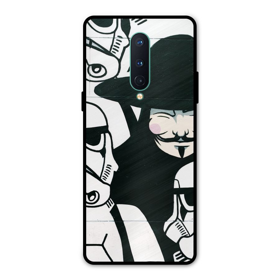 Anonymous Hat Metal Back Case for OnePlus 8