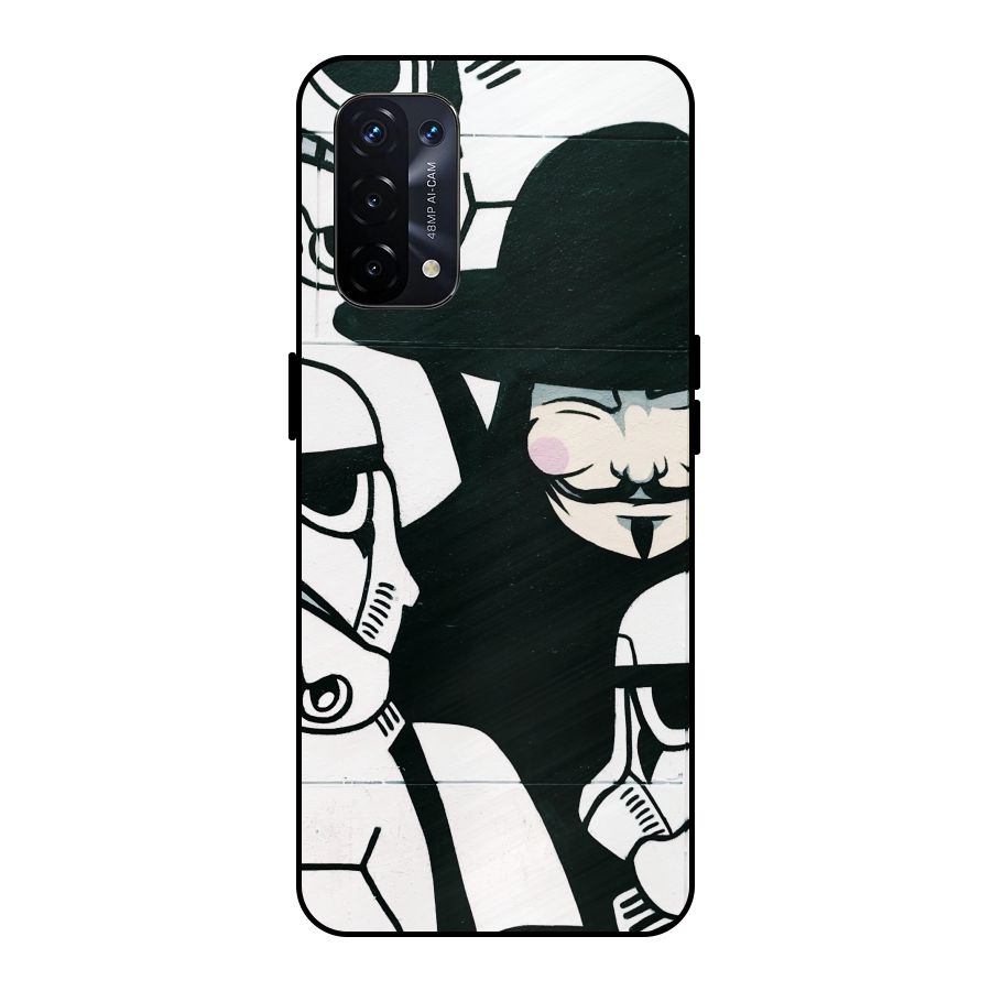 Anonymous Hat Metal Back Case for Oppo A74 5G