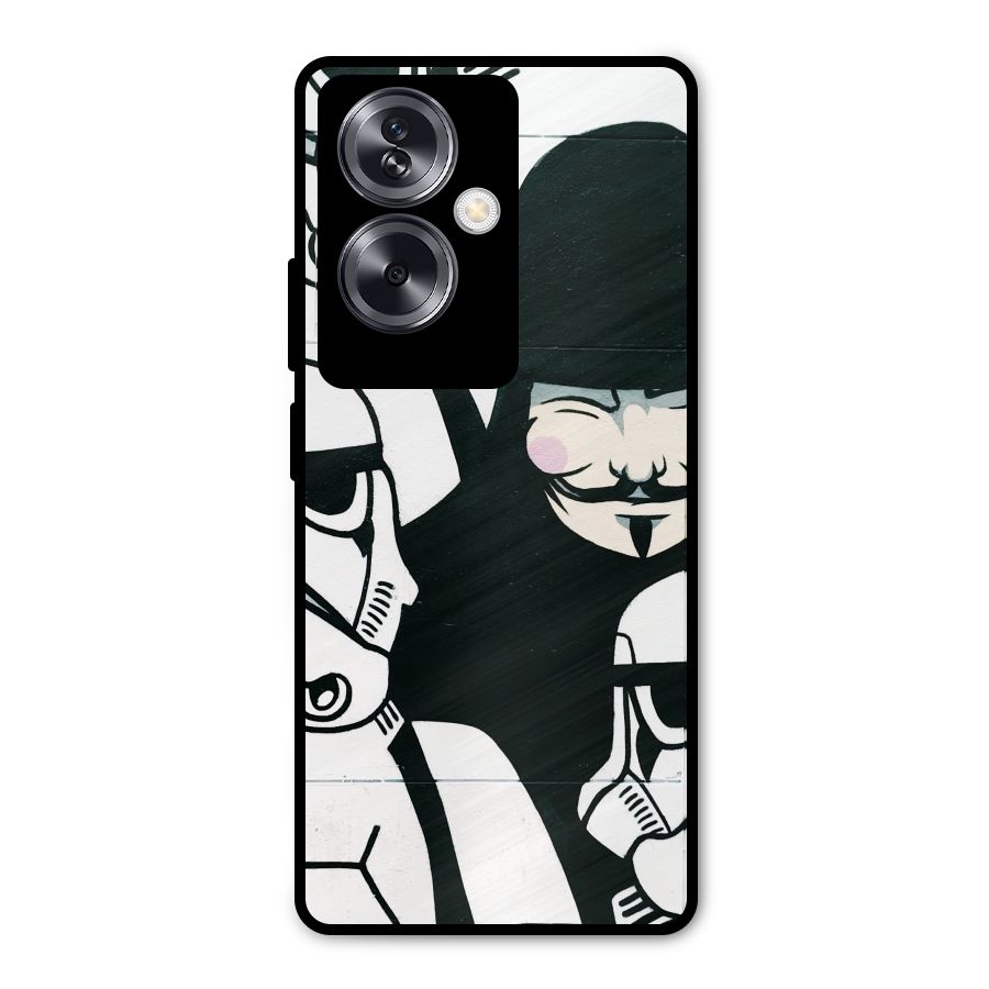 Anonymous Hat Metal Back Case for Oppo A79 5G