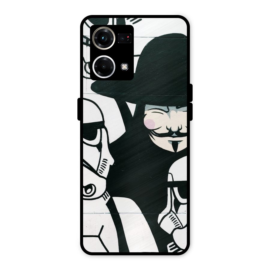 Anonymous Hat Metal Back Case for Oppo F21s Pro 4G