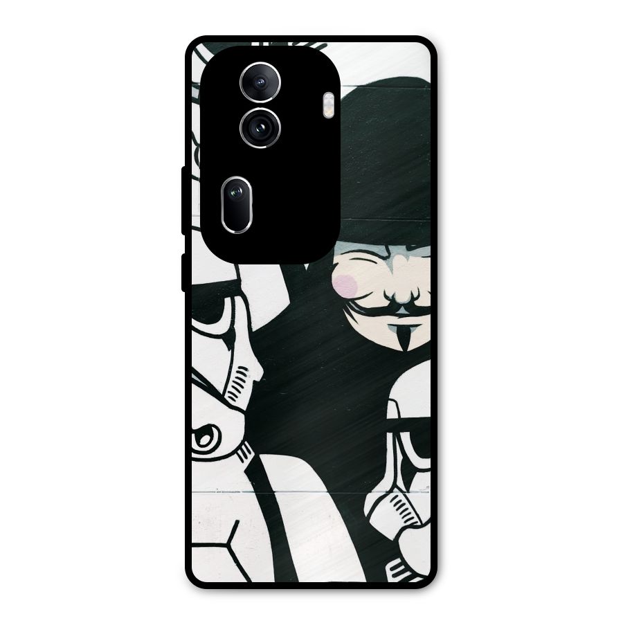 Anonymous Hat Metal Back Case for Oppo Reno11 Pro 5G