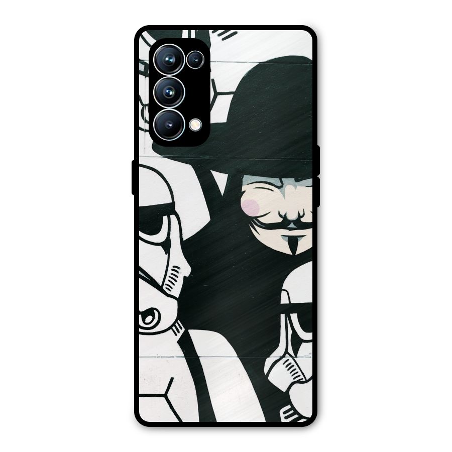Anonymous Hat Metal Back Case for Oppo Reno5 Pro 5G