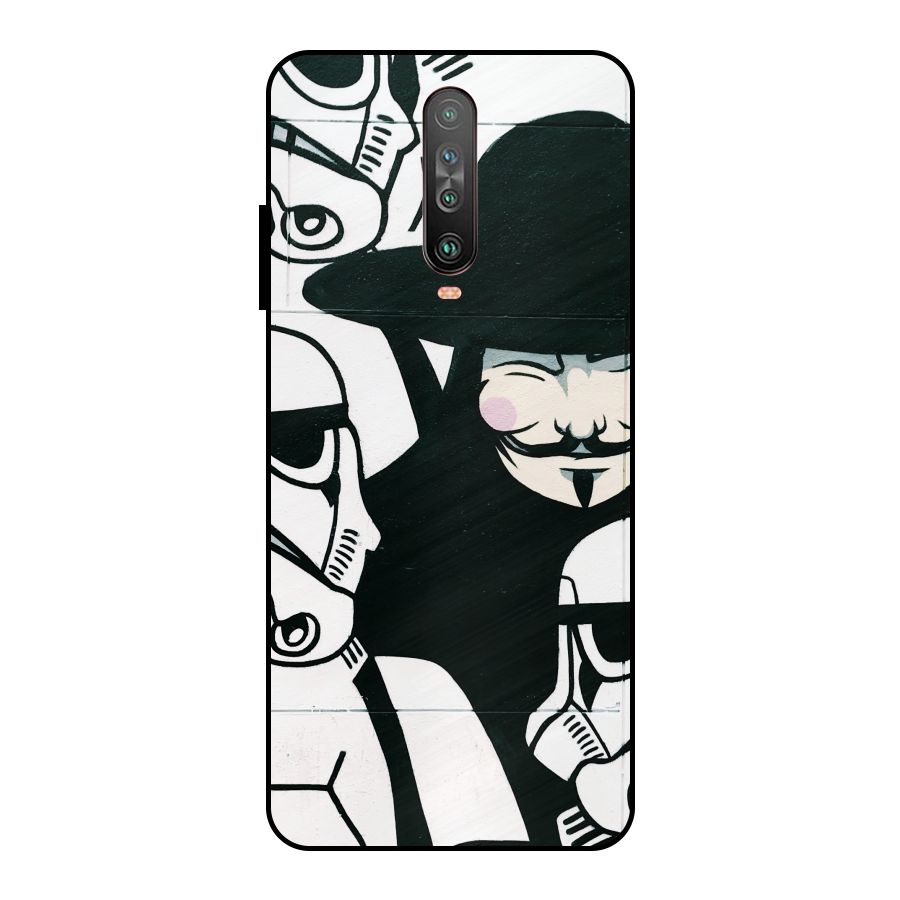 Anonymous Hat Metal Back Case for Poco X2