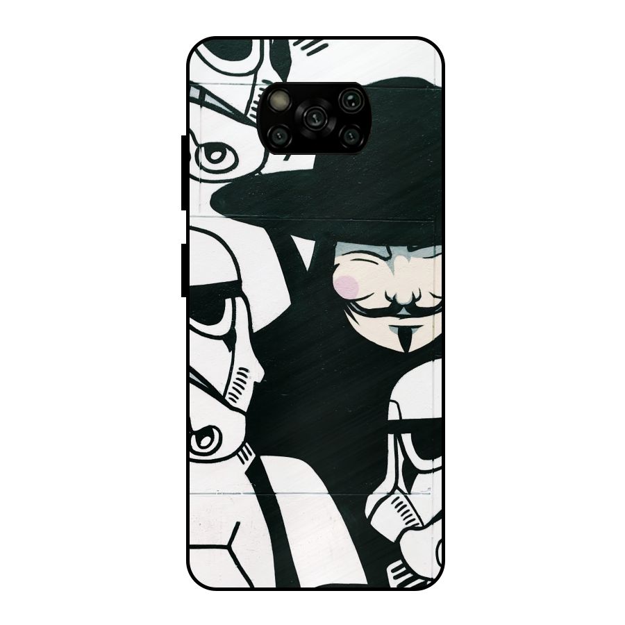 Anonymous Hat Metal Back Case for Poco X3