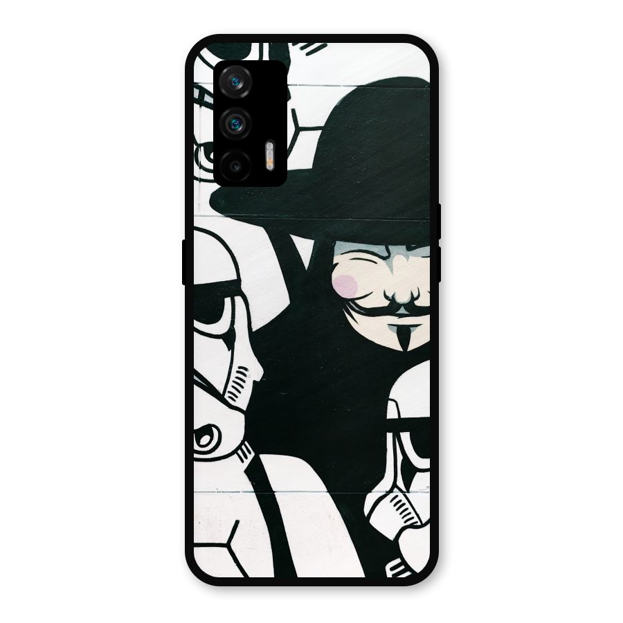 Anonymous Hat Metal Back Case for Realme GT 5G