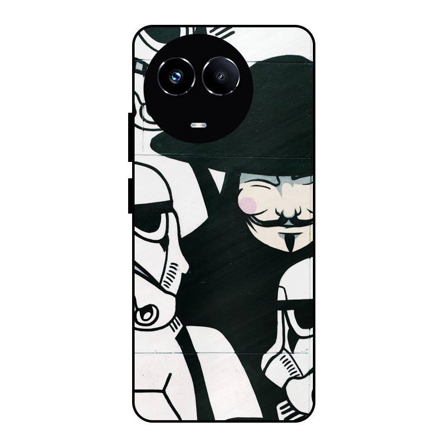 Anonymous Hat Metal Back Case for Realme Narzo 60X