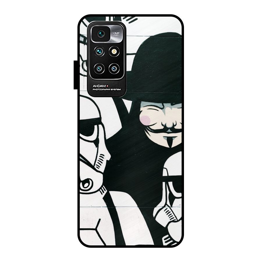 Anonymous Hat Metal Back Case for Redmi 10 Prime