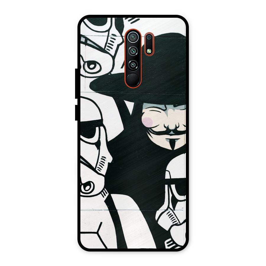 Anonymous Hat Metal Back Case for Redmi 9 Prime