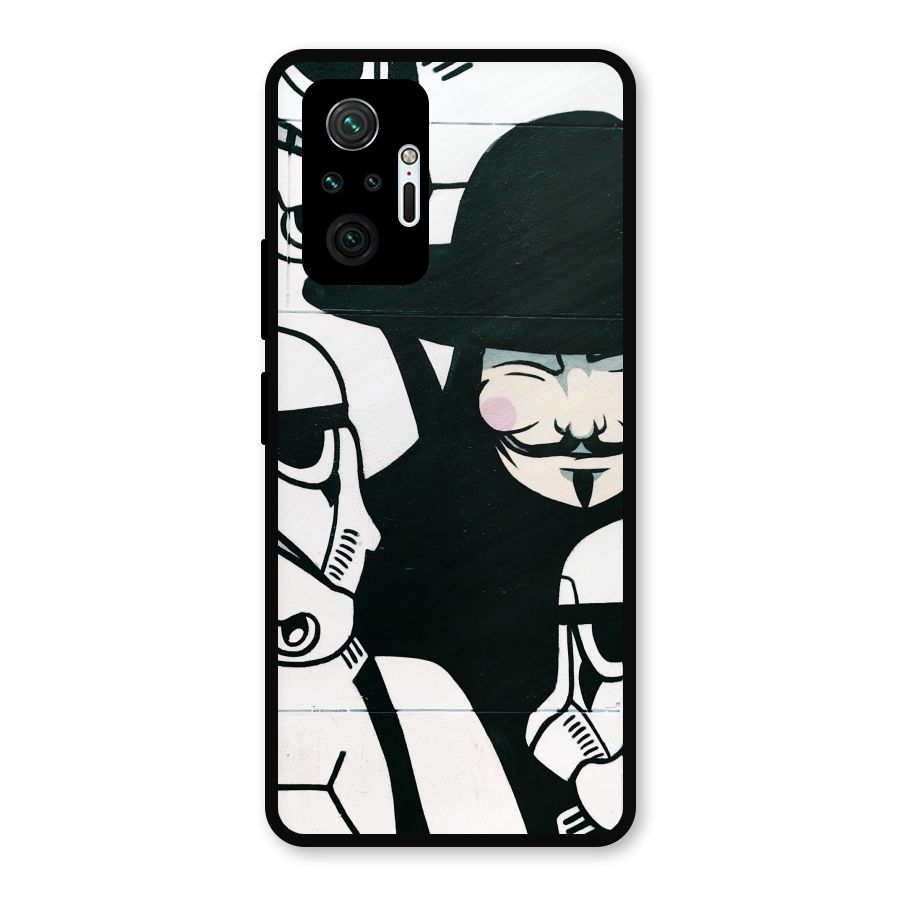 Anonymous Hat Metal Back Case for Redmi Note 10 Pro