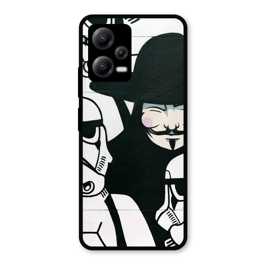 Anonymous Hat Metal Back Case for Redmi Note 12 5G