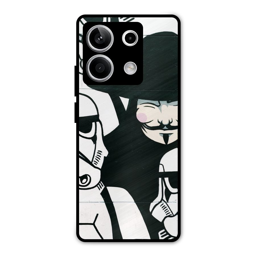 Anonymous Hat Metal Back Case for Redmi Note 13 5G