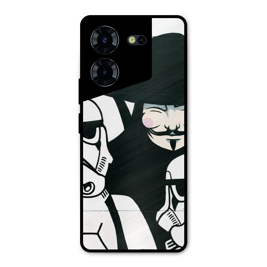 Anonymous Hat Metal Back Case for Tecno Pova 5 Pro 5G