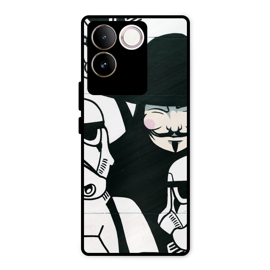 Anonymous Hat Metal Back Case for Vivo T2 Pro